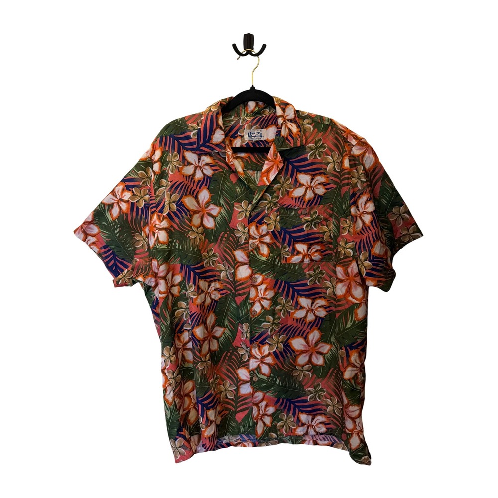Uzzi Amphibious Gear Mens XXL Tropical Floral Hibiscus Button Down Shirt HP35